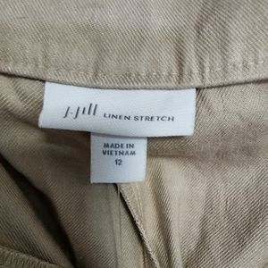 NWT J. Jill Flax Linen stretch crop pants size 12